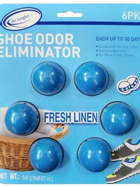 Air Jungles Fresh Linen Shoe Odor Eliminator - Blue (6pk)